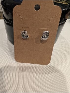 Silver-Tone Knot Stud Earrings